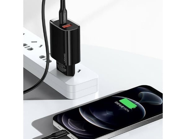 USAMS T35-lader 1x USB-A 1x USB-C 3 A (CC121TC02)