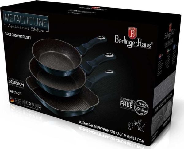 Stekepanne Berlinger Haus grill støpejern 20/24/28 cm 3 stk.