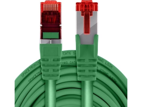 Spacetronik nettverkskabel RJ45 CAT 6 S/FTP AWG27 LSZH grønn 5 m