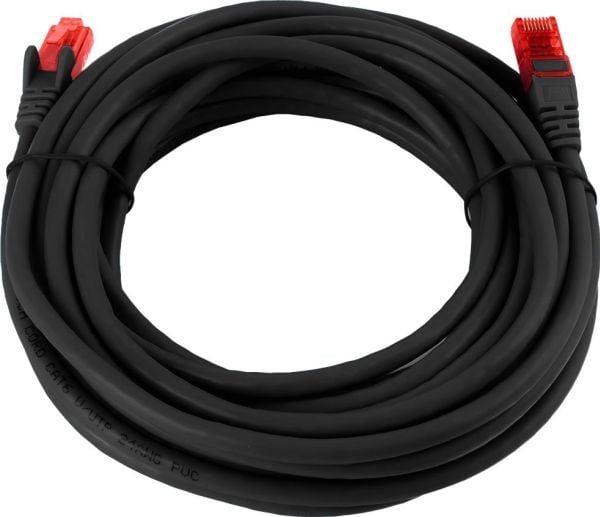 Spacetronik RJ45 CAT 6 U/UTP nettverkskabel AWG24 svart 10 m