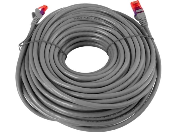 Spacetronik RJ45 CAT 6 U/UTP AWG24 nettverkskabel hvit 25 m