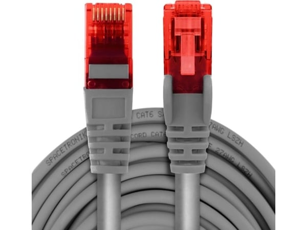 Spacetronik RJ45 CAT 6 U/UTP AWG24 nettverkskabel hvit 25 m