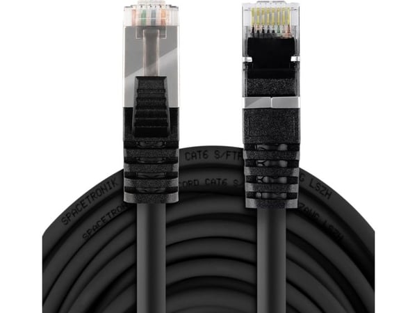 Spacetronik RJ45 CAT8 S/FTP AWG26 CU LSZH svart 1,5 m