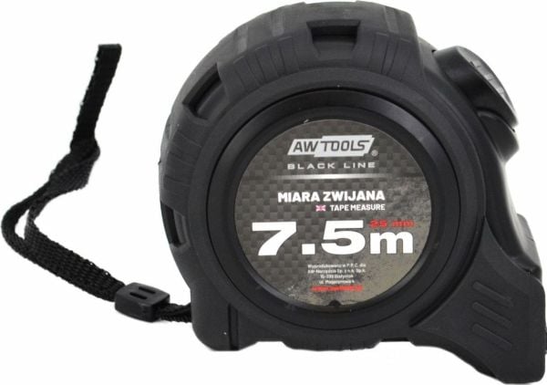 AW-Tools målebånd med magnet 7,5 m x 25 mm ABS, auto-stop