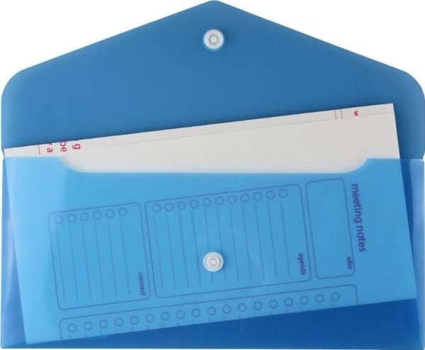 Biurfol perm/konvoluttmappe med trykknapp DL 21x9,9cm PP grønn
