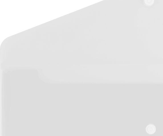 Biurfol A5 konvoluttmappe med trykknapp PP hvit transparent