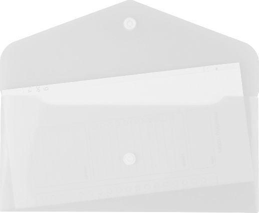 Biurfol A5 konvoluttmappe med trykknapp PP hvit transparent