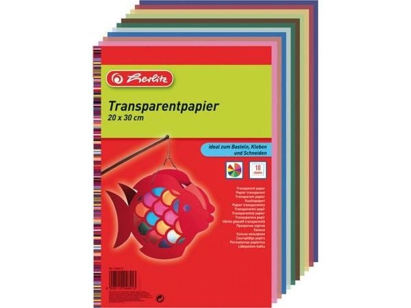 herlitz kalkerpapir, 200 x 300 mm, innhold: 10 ark inkludert håndverksinstruksjoner for en lanternefisk, sortert i (246413)