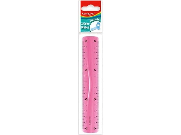 Keyroad KEYROAD viivoitin, 15cm, joustava, ripustuslenkki, eri värejä