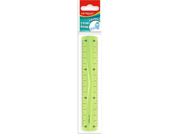 Keyroad KEYROAD viivoitin, 15cm, joustava, ripustuslenkki, eri värejä