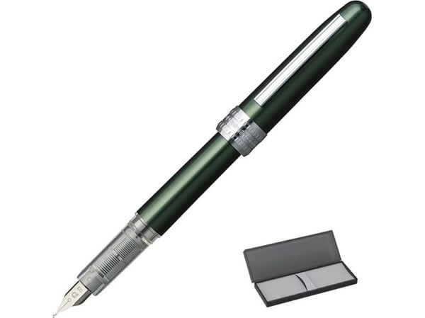 Platinum Plaisir grønn fyllepenn, F