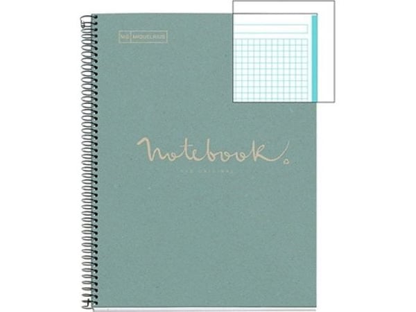 MIQUELRIUS notatbok NB-1 Emotions A4 i ruter – 80 ark, 90 g, grønn