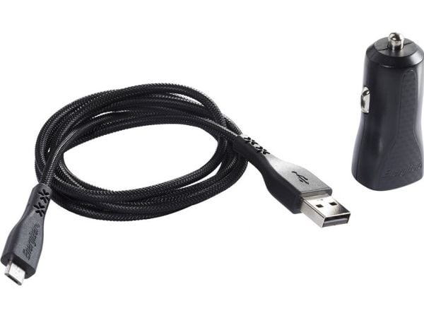Energizer HardCase - USB-A 1A autolaturi + Micro USB-kaapeli (musta)