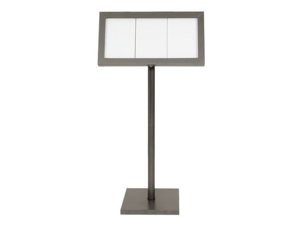 Securit® COATED STEEL LED Informationsdisplay 135 til 3xA4, sort - komplet kit