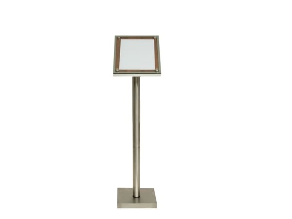 Securit® GLASS STAR Informationsdisplay 125 til 1xA4, valnød - komplet kit