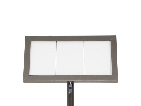 Securit® COATED STEEL LED Informationsdisplay 95 til 3xA4, sort - komplet kit