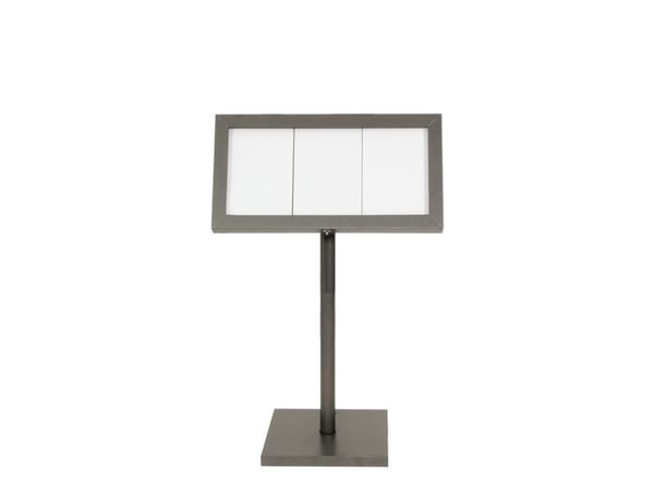 Securit® COATED STEEL LED Informationsdisplay 95 til 3xA4, sort - komplet kit