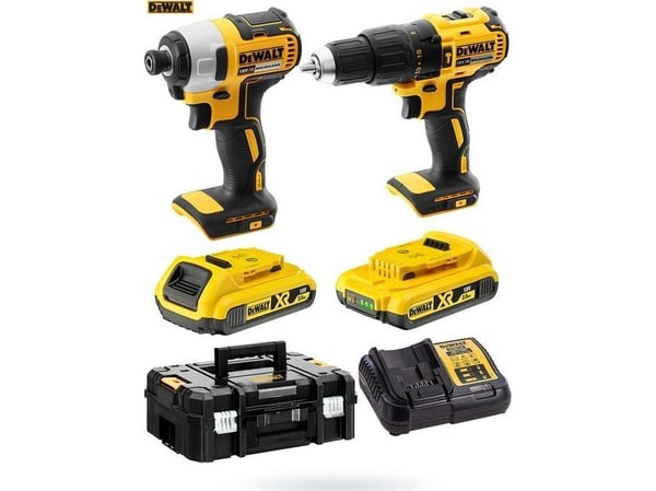DeWALT DCK2060D2T-QW, Iskuruuvain, Pistoolikahva, Keltainen, Akku, Litiumioni (Li-Ion), 2 ah