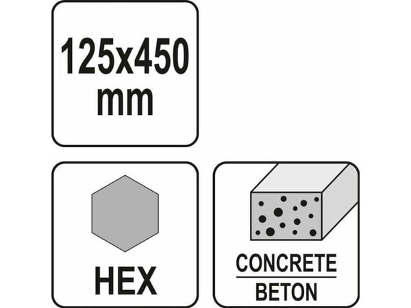 YATO HEX 125mm SKIVEBOR FOR BETONG OG ASFALT