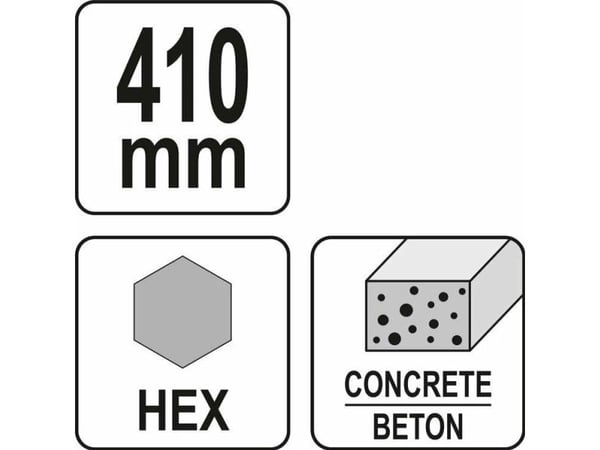 YATO selvslipende meisel med HEX-skaft for rivningshamre 410 mm