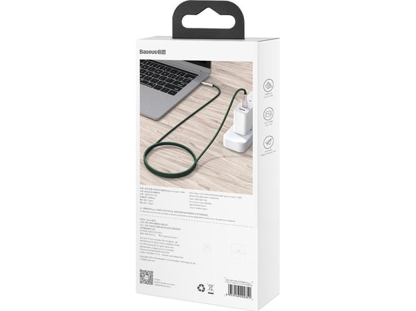 Baseus 6953156202399, 2 m, USB B, USB C, USB 2.0, 0,48 Gbit/s, Grön