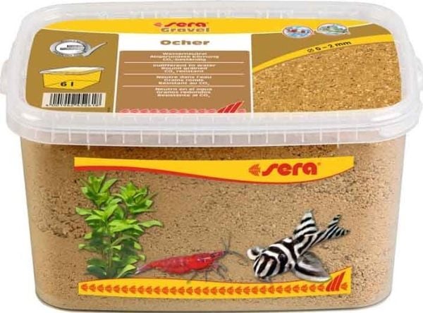 Sera grus til akvarium Gravel Ocher O 0-2 mm 3 l, okker Sera grus til akvarium Gravel Ocher O 0-2 mm 3 l, okker