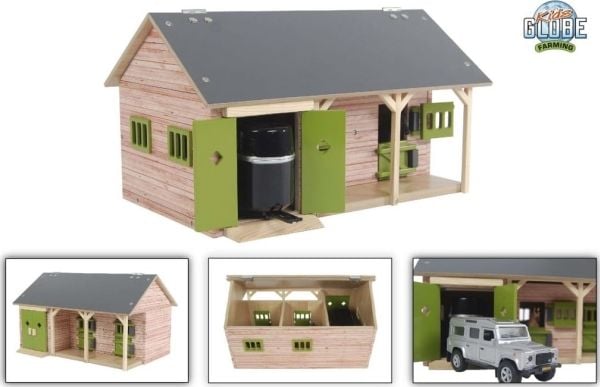 Figurflodheststall med to bokser 1:32 (610249)