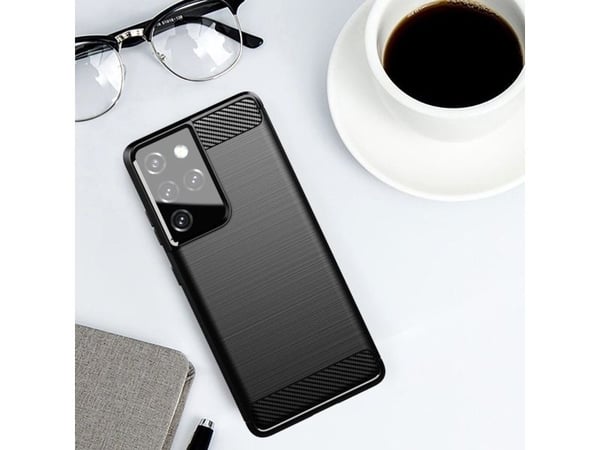 Hurtel Carbon Case fleksibelt deksel til Samsung Galaxy S21 Ultra 5G blå