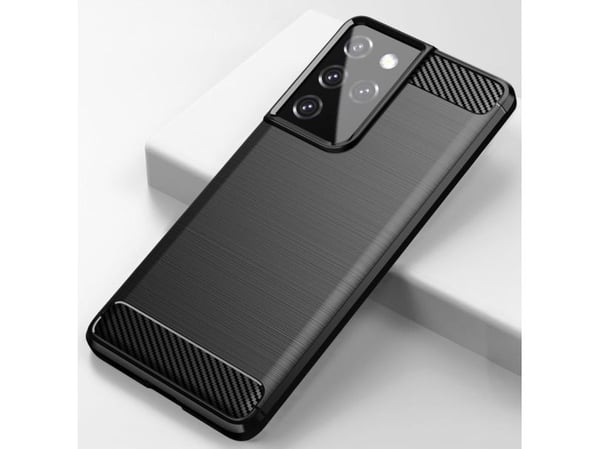 Hurtel Carbon Case fleksibelt deksel til Samsung Galaxy S21 Ultra 5G blå