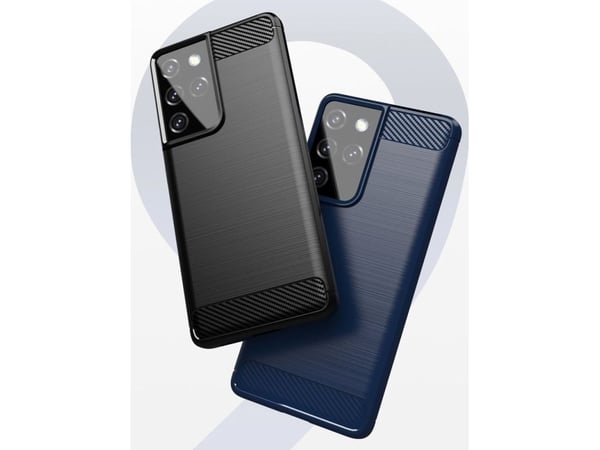Hurtel Carbon Case fleksibelt deksel til Samsung Galaxy S21 Ultra 5G blå