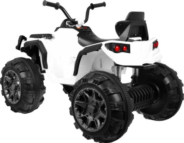 Batteridriven ATV för barn Vit + EVA-hjul + MP3-radio + LED + Långsam start