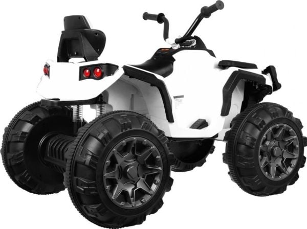 Batteridriven ATV för barn Vit + EVA-hjul + MP3-radio + LED + Långsam start