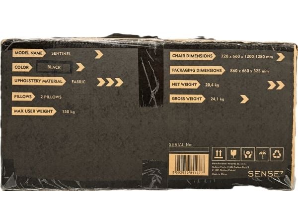 SENSE7 kangas Sentinel nojatuoli musta