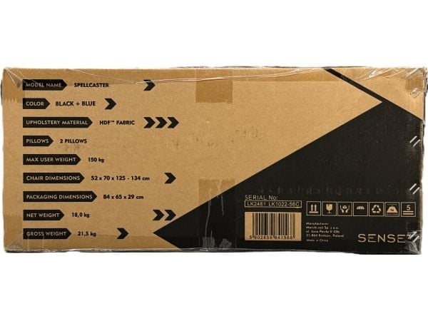 Gaming stol Sense7 Spellcaster stoff Gaming stol, svart-blå