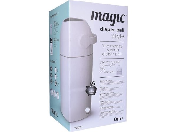 MA-C110WH-WASTE BASKET WHITE FOR 25 DIAPERS