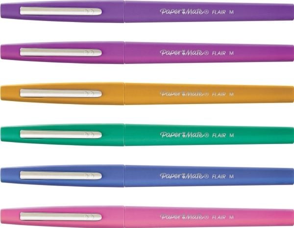 Papermate Flair, Medium, 6 farger, Flerfarget, Projektil spiss, 1 mm, Flerfarget