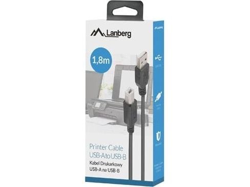 Lanberg - USB-kabel - USB (hann) til USB-type B (hann) - USB 2.0 - 1.8 m - svart