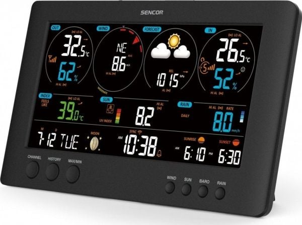 Værstasjon Sencor Profesjonell WiFi METEO SWS 12500, høy LCD 21,4 cm (farge)