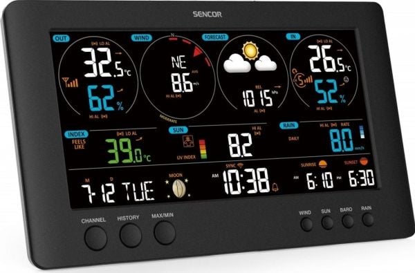 Værstasjon Sencor Profesjonell WiFi METEO SWS 12500, høy LCD 21,4 cm (farge)