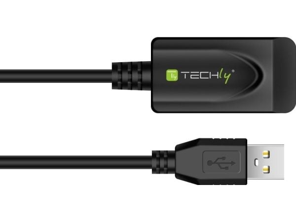 TECHly - USB-forlengelseskabel - USB (hann) til USB (hunn) - USB 2.0 - 5 m - svart