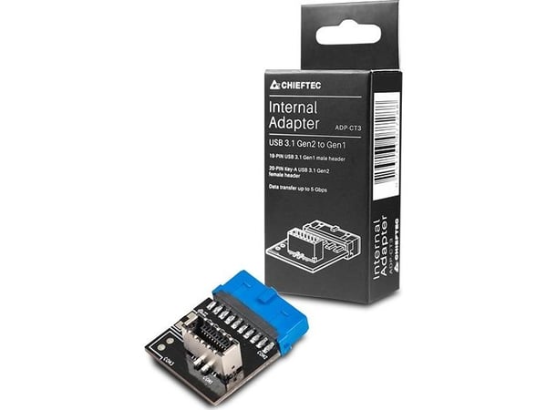 Chieftec ADP-CT3 - Intern USB-adapter - 19-pins USB 3.1-plugg (hann) til 20-stifts USB 3.1-header (hunn)