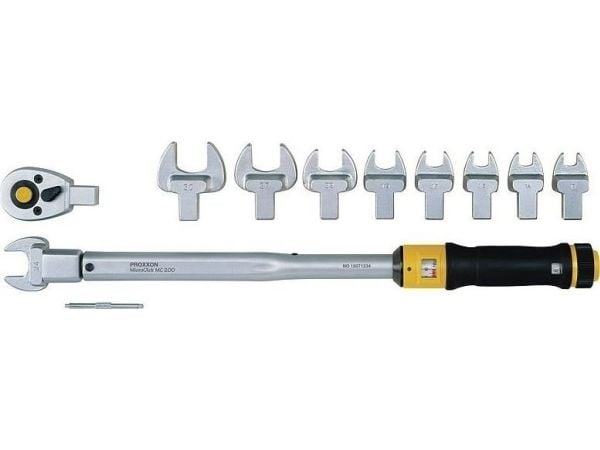 Proxxon 40-200 Nm MicroClick MC 200-Multi momentnøkkel med 10 hoder (PR23342)