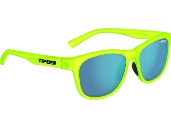 TIFOSI Swank Satin Electric Green Glasses (1 Smoke Bright Blue glass 11,2 % lystransmisjon)