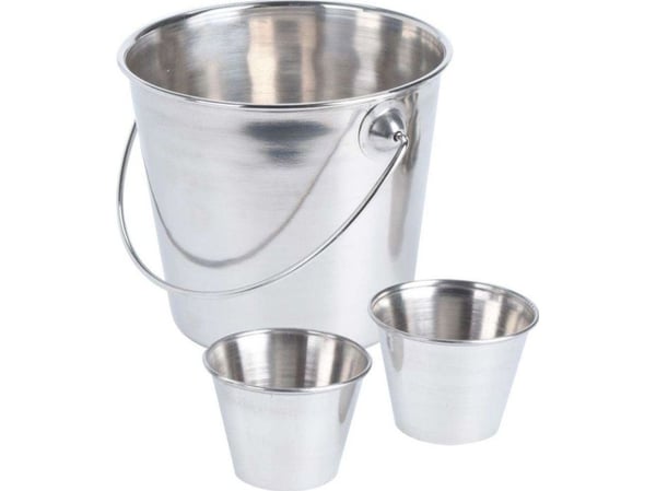 Utmerket husholdningsbøtte for FRIES forretter snacks + 2x boller for sauser dips