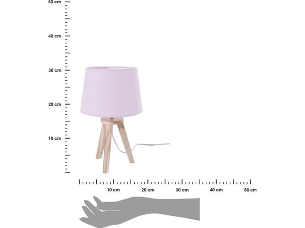 Atmosphera lampe til barnerom eller soverom 31 cm rosa tre og stoff
