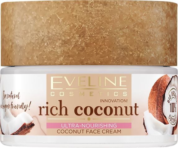 Eveline Rich Coconut kokosnøtt ansiktskrem, ultra-nærende 50 ml