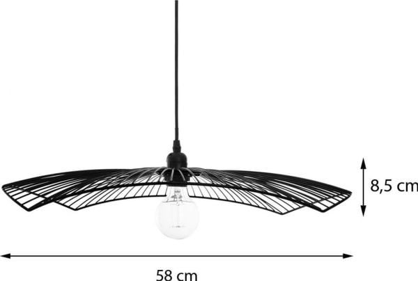 Opphengt lampe Atmosphera CUZCO, metall, 58 cm, svart
