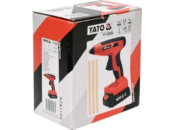 Yato YT-82854, Elektrisk limpistol, Sort, Rød, 25 g/min, 25 s, 1,1 cm, 200 °C