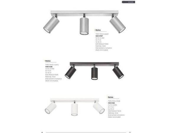 Lampex taklampe Rolos 3x40W (655/3B BIA)