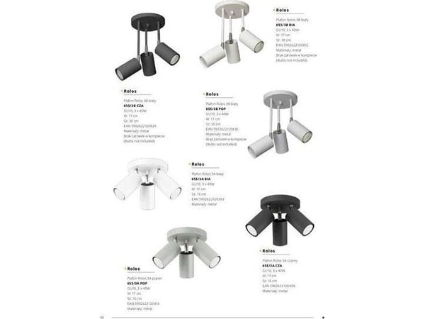 Lampex taklampe Rolos 3x40W (655/3B BIA)